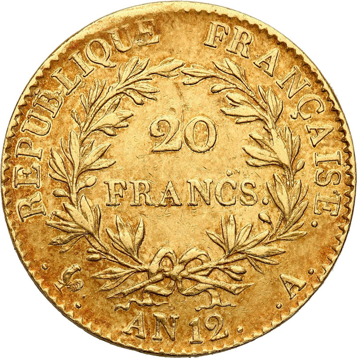 Francja. Napoleon Bonaparte 20 Franków AN12 (1804) Konsul - RZADSZE